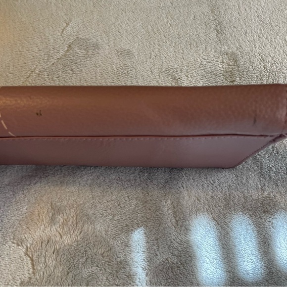 Dusty Rose Pink Leather Union Code Zip Around Wallet NWT - Picture 3 of 5